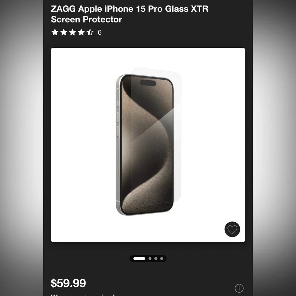 ZAGG InvisibleShield XTR3 for iPhone 15 Pro